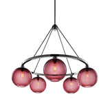 Sola 36 Custom Chandelier with Plum Solitaire Glass