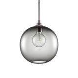 Gray Solitaire Pendant Light with Polished Nickel Luxe Cord Set