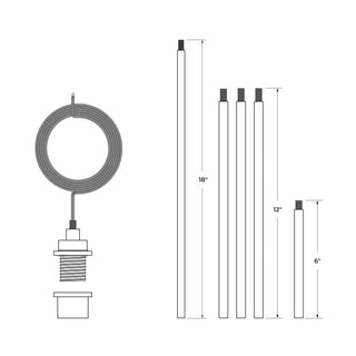 5' Luxe Graphite Rigid Stem (120V)