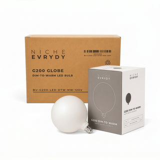 G200 Dim-to-Warm Matte White Globe LED Bulbs