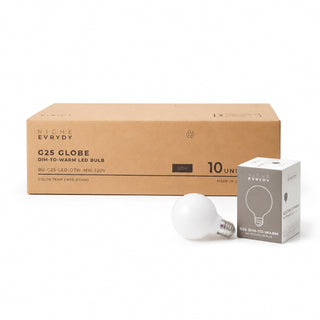G25 Dim-to-Warm Matte White Globe LED Bulbs