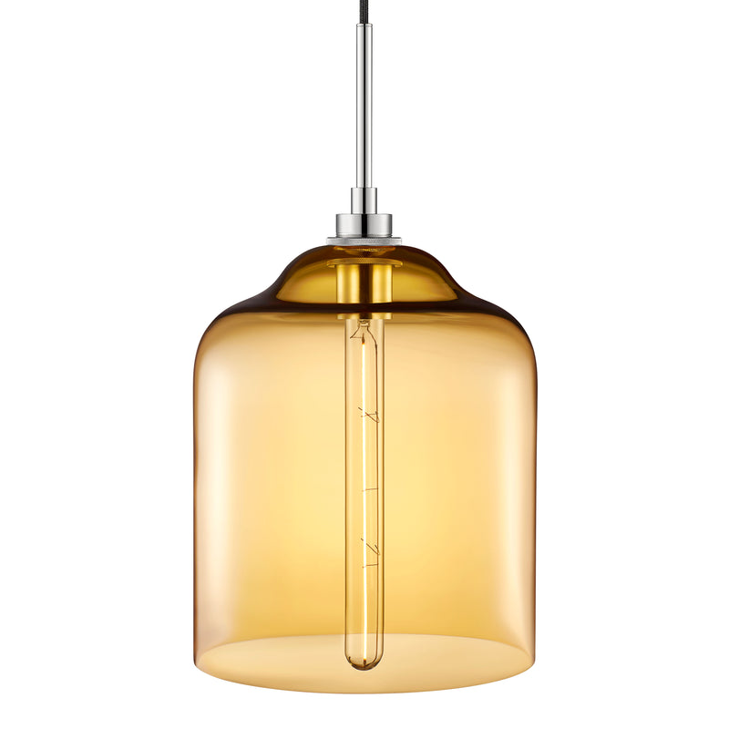 Amber Bell Jar Pendant Light