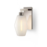 Opaline Marquise Petite Glass on Polished Nickel Sconce Hardware