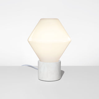 The Trove Opalia Table Lamp Featuring a White Marble Base