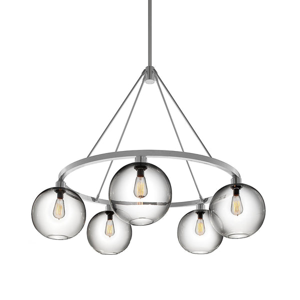 Brushed Aluminum Solitaire Chandelier (120V)