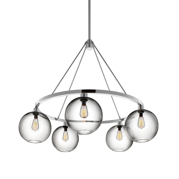 Polished Aluminum Solitaire Chandelier (120V)