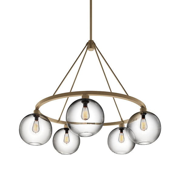 Satin Brass Solitaire Chandelier (120V)