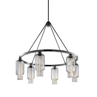 Sola 36 Custom Chandelier with Effervescent Pharos Glass