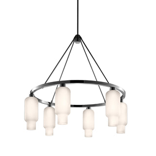Sola 36 Custom Chandelier with Opaline Pharos Glass
