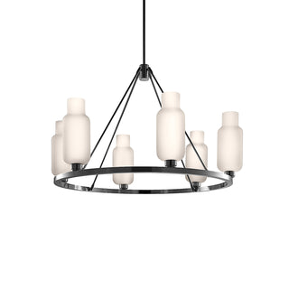 Sola 36 Custom Chandelier with Effervescent Pharos Glass (Up)