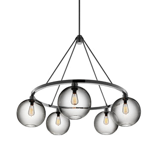 Sola 36 Custom Chandelier with Crystal Solitaire Glass