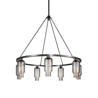 Sola 48 Custom Chandelier with Effervescent Pharos Glass
