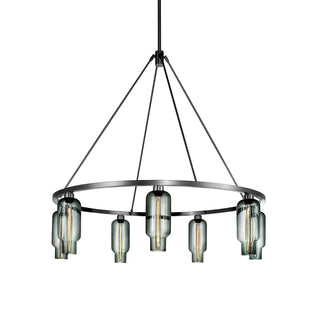 Sola 48 Custom Chandelier with Gray Pharos Glass