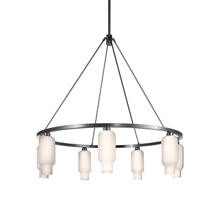 Sola 48 Custom Chandelier with Opaline Pharos Glass
