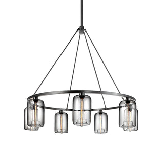 Sola 48 Custom Chandelier with Crystal Pod Glass