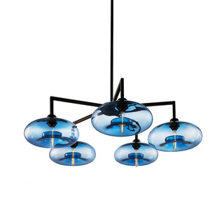 Sapphire Aurora Quill 5 Chandelier
