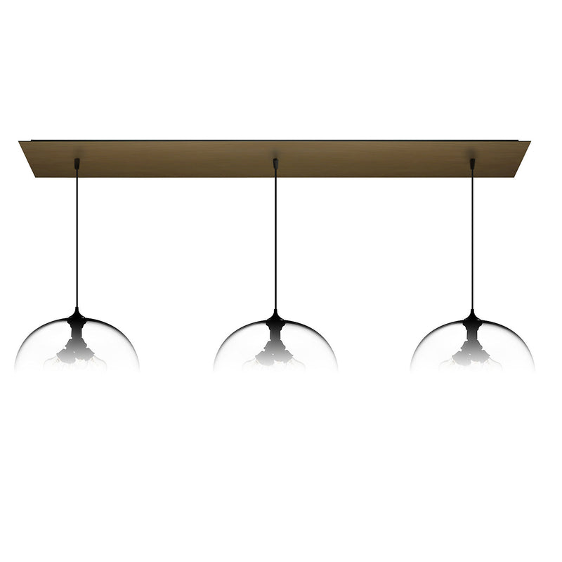 Antiqued Brass Linear-3 Large Canopy