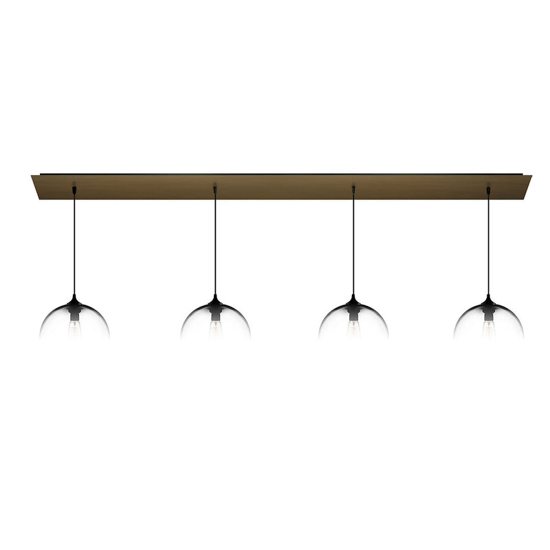 Antiqued Brass Linear-4 Large Canopy