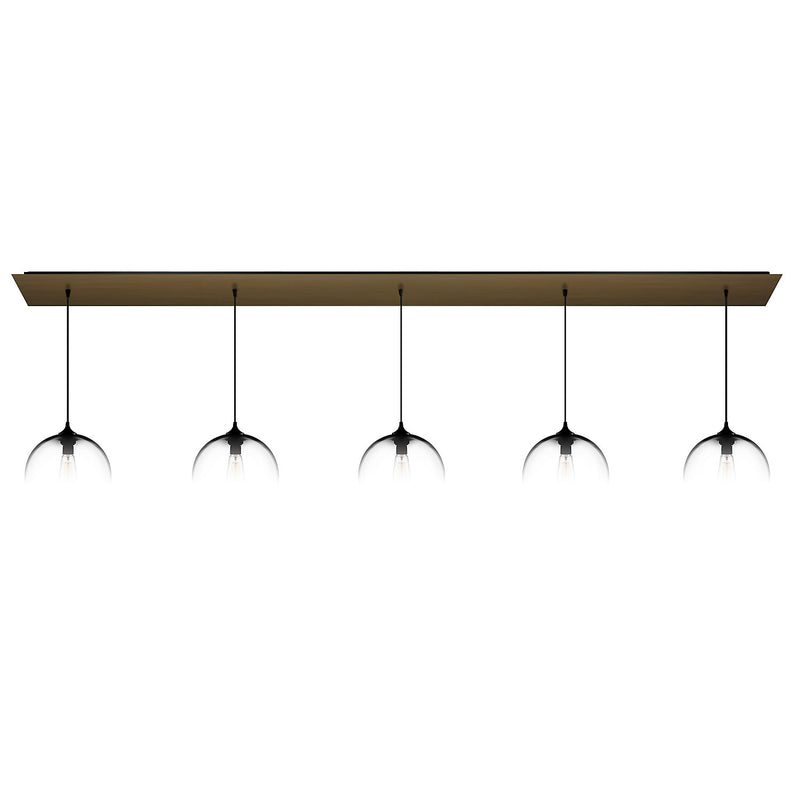 Antiqued Brass Linear-5 Canopy