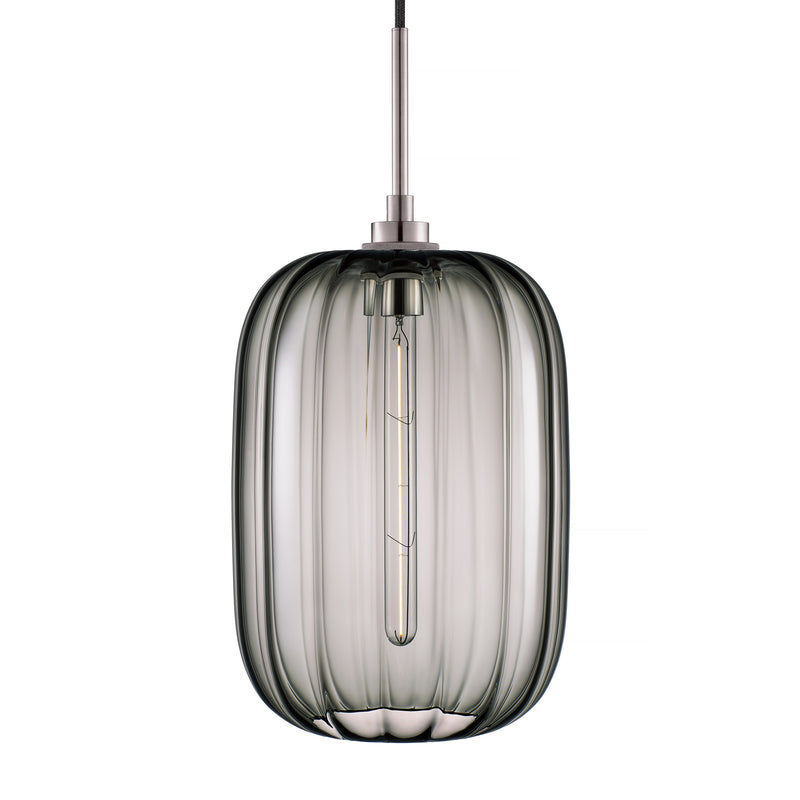 Gray Optique Balon Pendant Light with Polished Nickel Luxe Cord Set