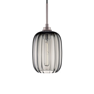 Gray Optique Balon Pendant Light with Polished Nickel Luxe Cord Set