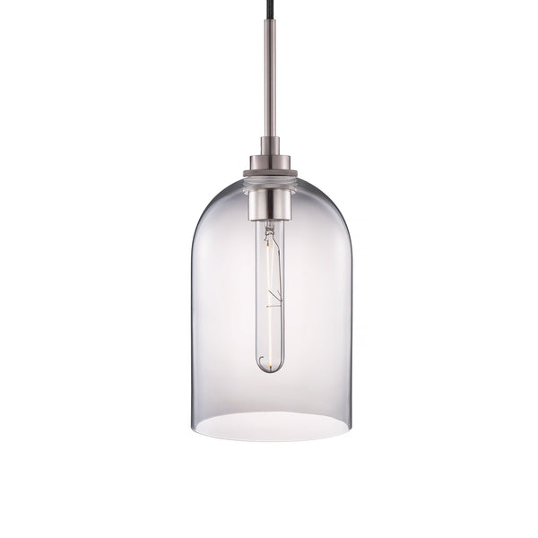 Crystal Cloche Pendant Light with Polished Nickel Luxe Cord Set