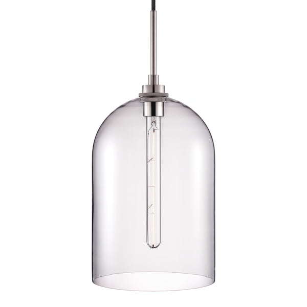 Crystal Cloche Grand Pendant Light with Polished Nickel Luxe Cord Set