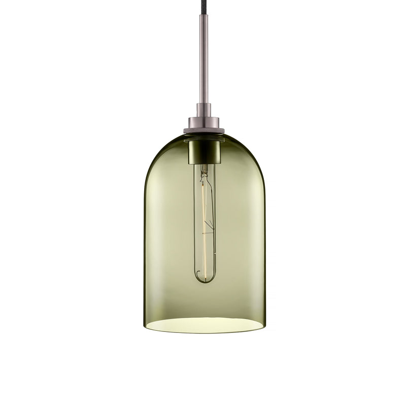 Moss Cloche Pendant Light with Polished Nickel Luxe Cord Set