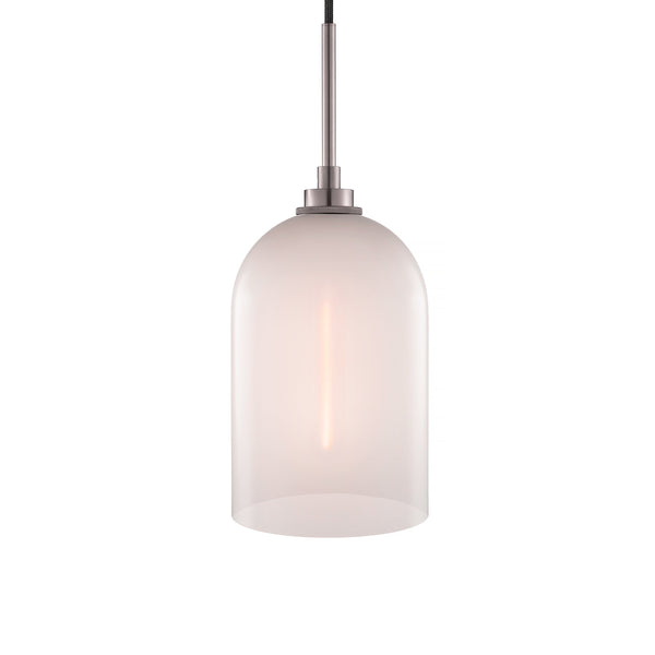 Opaline Cloche Pendant Light with Polished Nickel Luxe Cord Set