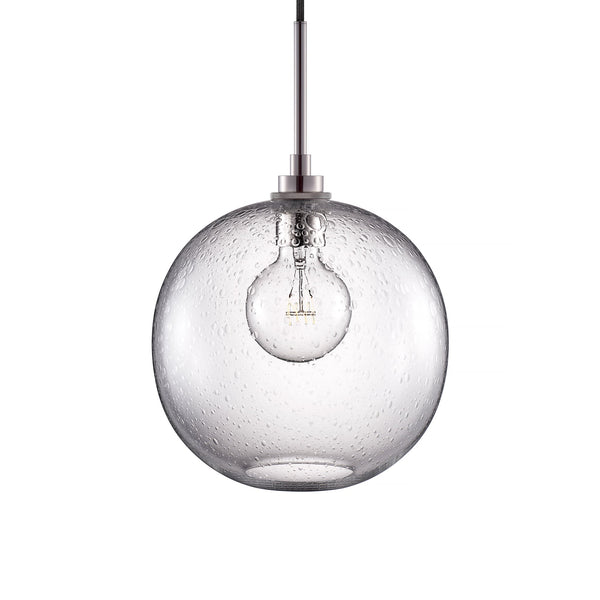 Effervescent Solitaire Pendant Light with Polished Nickel Luxe Cord Set