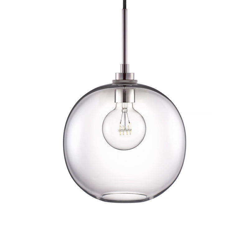 Crystal Solitaire Pendant Light with Polished Nickel Luxe Cord Set