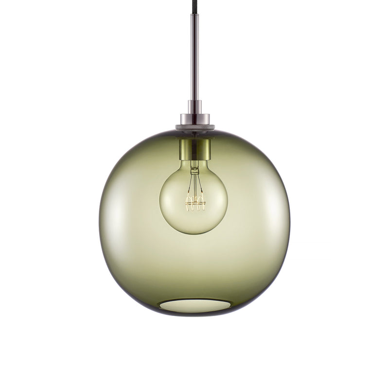 Moss Solitaire Pendant Light with Polished Nickel Luxe Cord Set