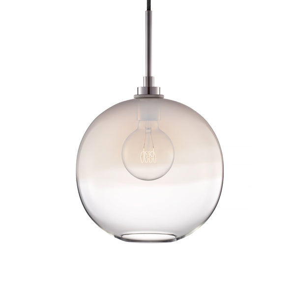 Opaline Ombra Solitaire Pendant Light with Polished Nickel Luxe Cord Set