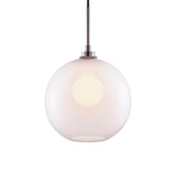 Opaline Solitaire Pendant Light with Polished Nickel Luxe Cord Set