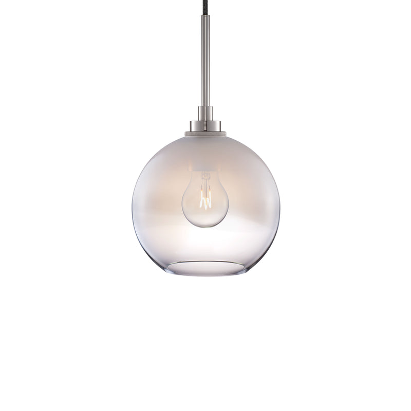  Solitaire Petite Ombra Opaline Crystal Pendant Light with Polished Nickel Luxe Cord Set