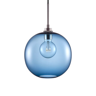 Sapphire Solitaire Pendant Light with Polished Nickel Luxe Cord Set