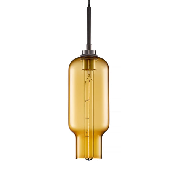 Amber Pharos Pendant Light with Polished Nickel Luxe Cord Set