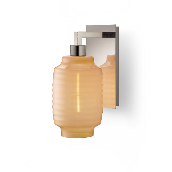 Blush Chinois Glass on Polished Nickel Sconce Hardware