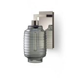 Gray Chinois Glass on Polished Nickel Sconce Hardware