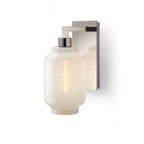 Opaline Chinois Glass on Polished Nickel Sconce Hardware