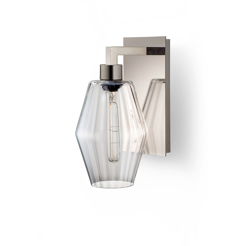 Crystal Optique Marquise Petite Glass on Polished Nickel Sconce Hardware