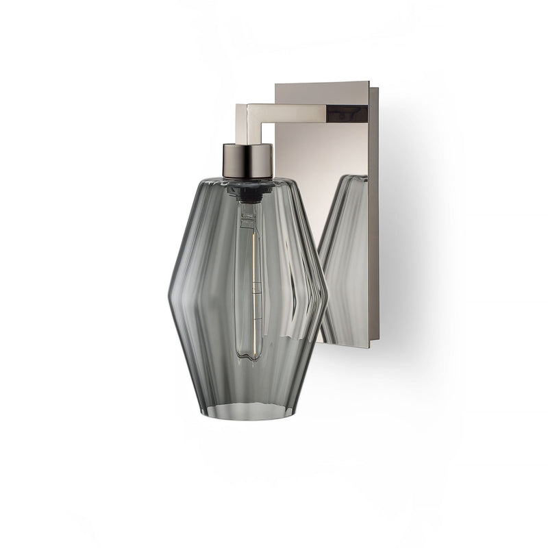 Gray Optique Marquise Petite Glass on Polished Nickel Sconce Hardware