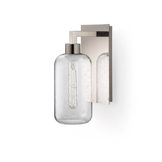 Effervescent Helio Glass on Polished Nickel Sconce Hardware