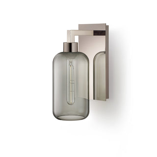 Gray Helio Glass on Polished Nickel Sconce Hardware