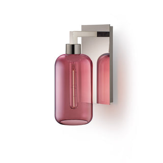 Plum Helio Glass on Polished Nickel Sconce Hardware