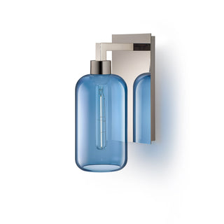 Sapphire Helio Glass on Polished Nickel Sconce Hardware